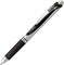 Retractable Liquid Gel Pens, Medium Point, 0.7 mm, Silver Barrel, 12 Black Ink pens, the Ultimate writing pens, the Best Writing Pens for office, school and journaling, Pack of 12